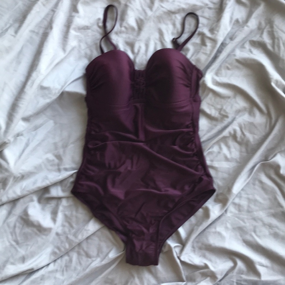 “Merona” Maroon One Piece Swimsuit